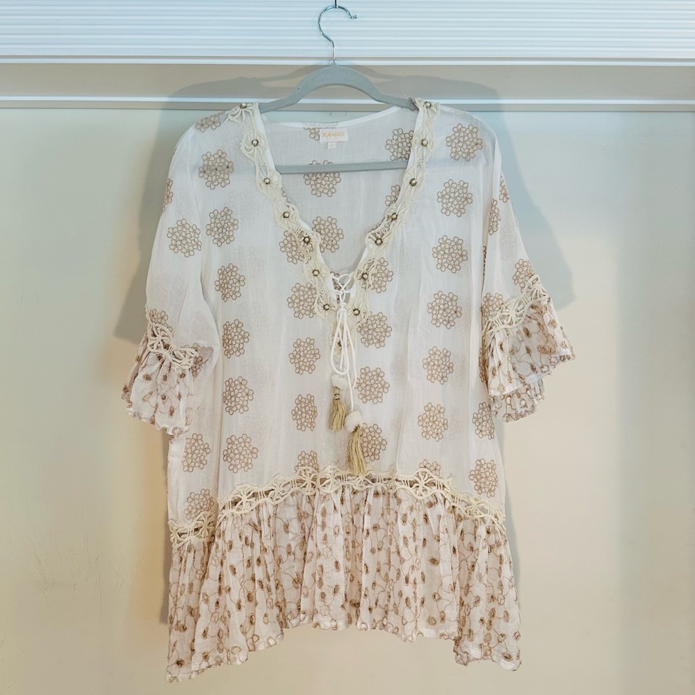 Ranees Boho Oversized Embellished Top